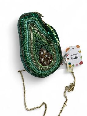 Made in India Avocado Beaded crossbody bag